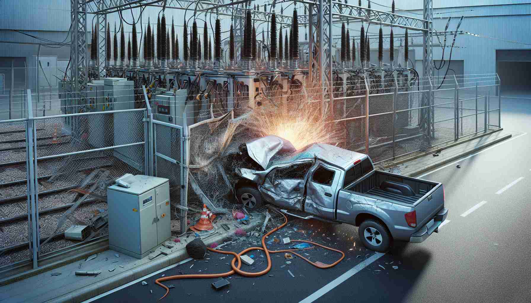 Pickup Truck Collision at National Grid Substation